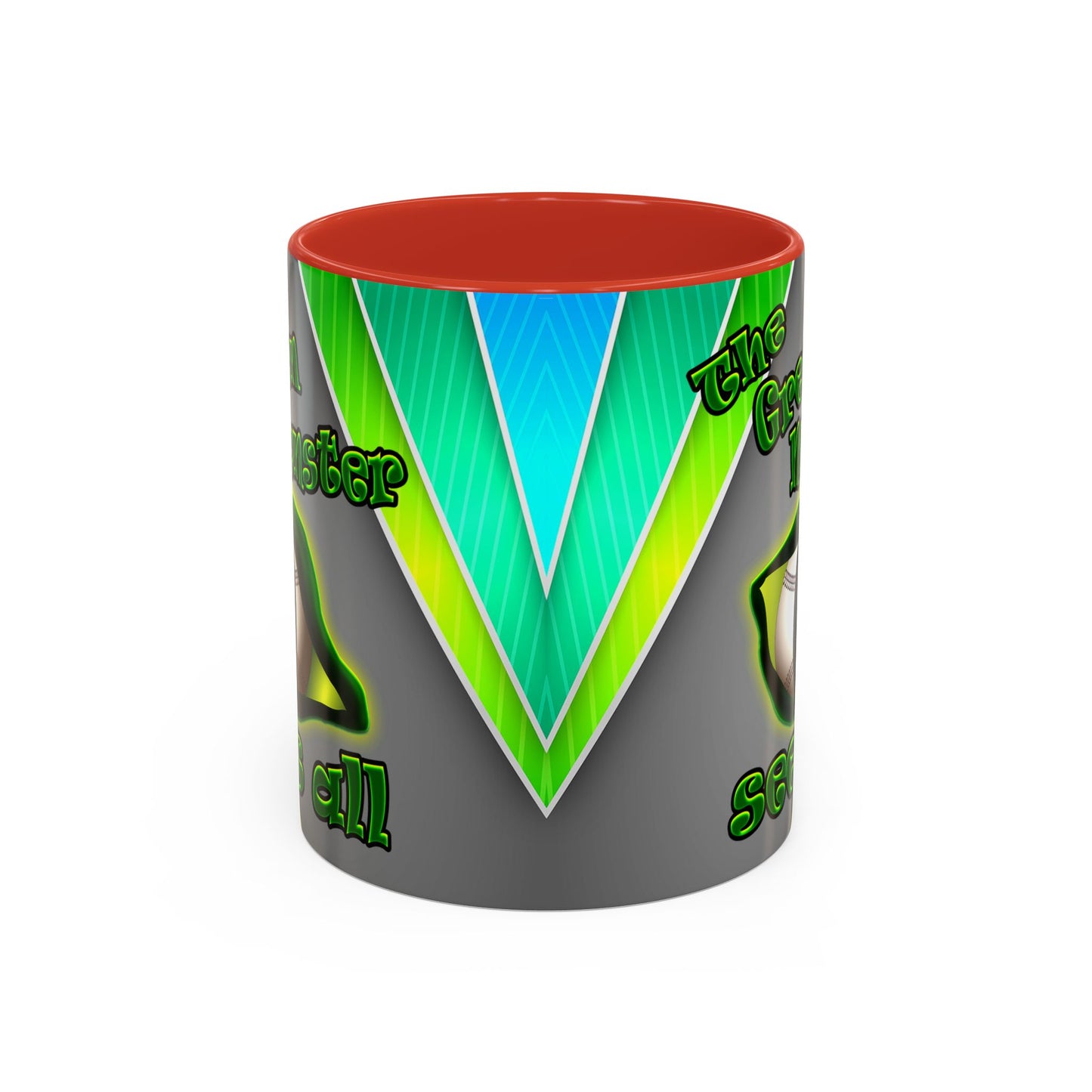 green monster - Accent Mug (rainbow split)