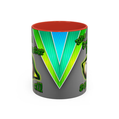 green monster - Accent Mug (rainbow split)