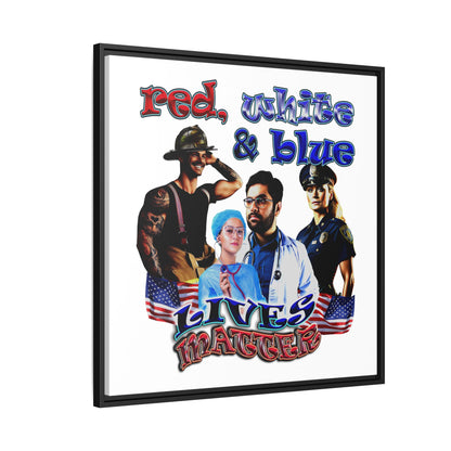 rw&b lives matter - framed canvas art (white)