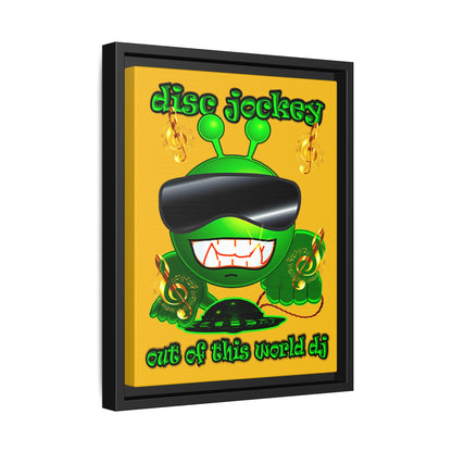 disc jockey - framed canvas art (yellow)