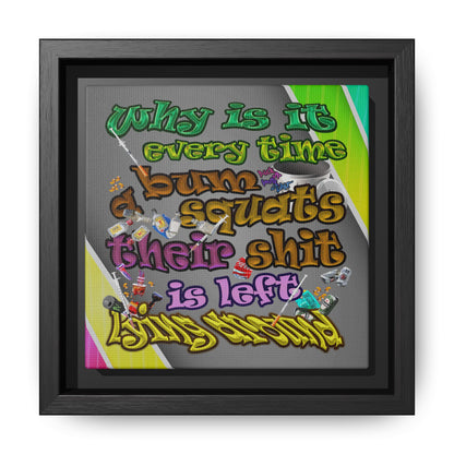 the bum's shit - framed canvas art (rainbow split)