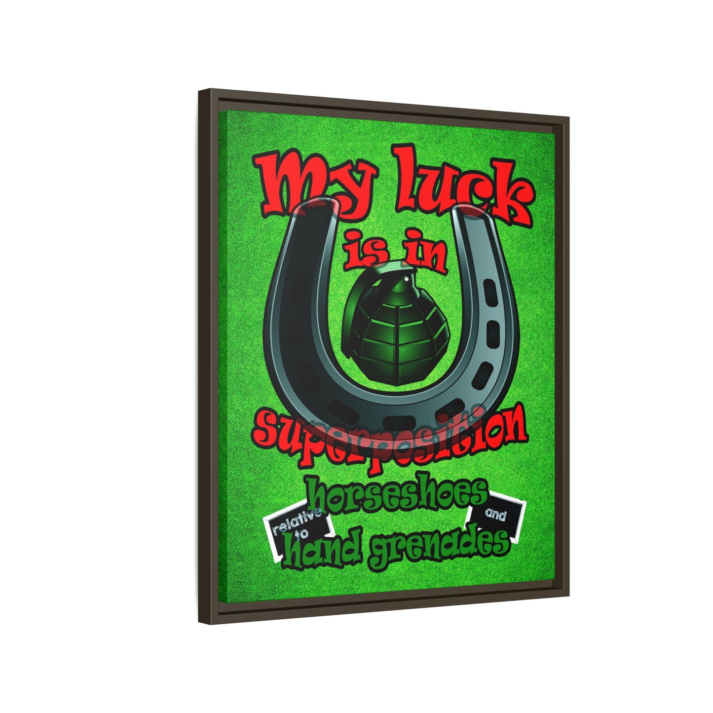 my luck - framed canvas art (green turf)