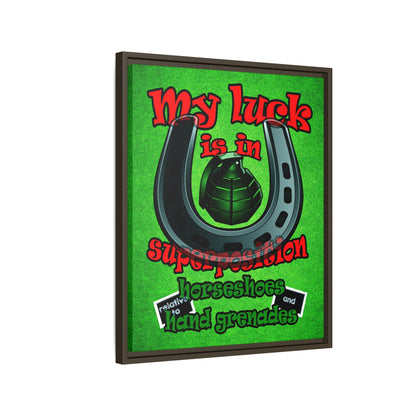 my luck - framed canvas art (green turf)
