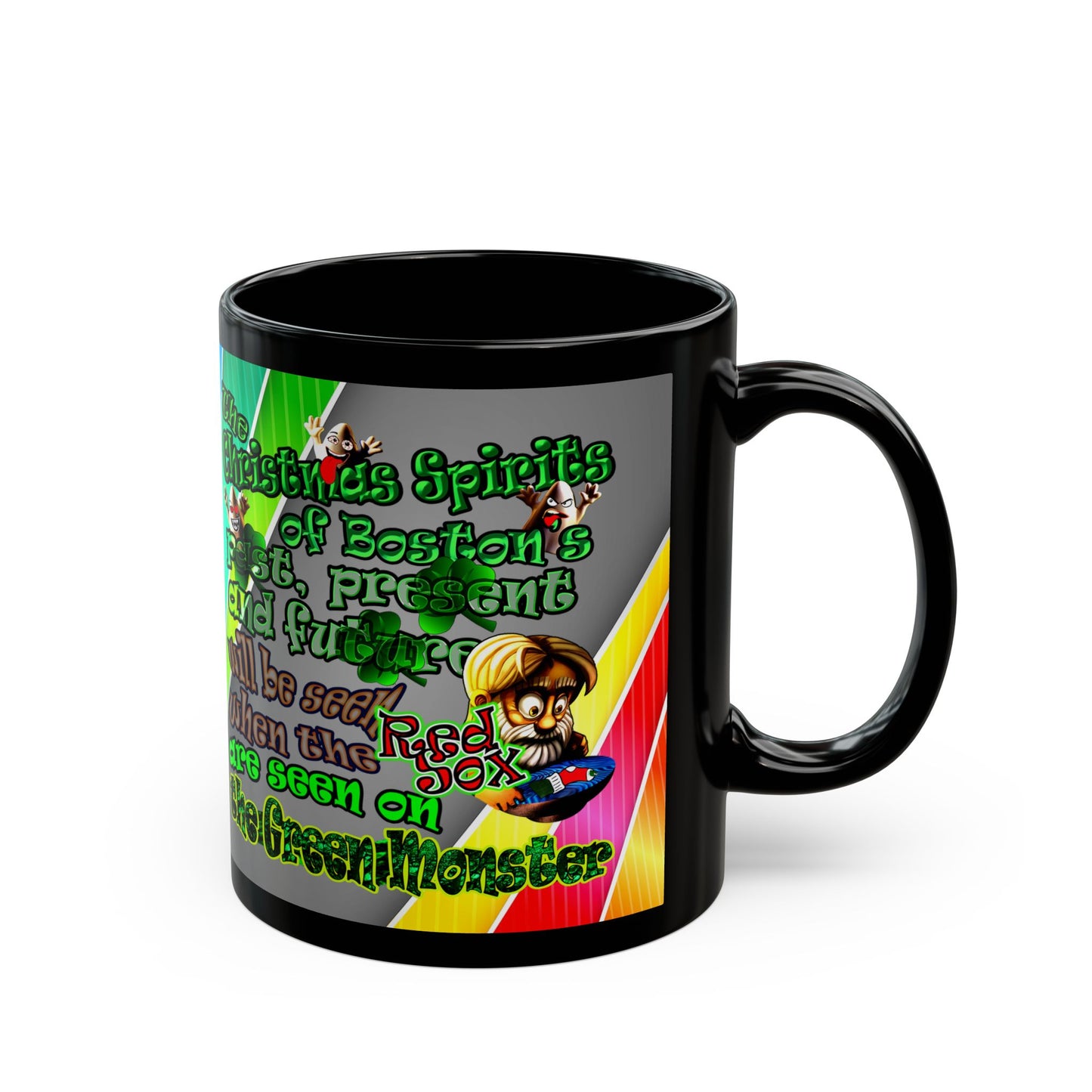 christmas spirits of boston - Black Mug (rainbow split)