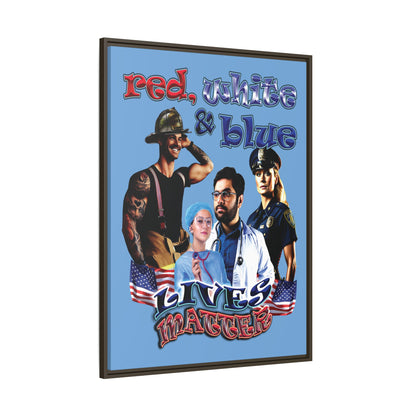 rw&b lives matter - framed canvas art (light blue)