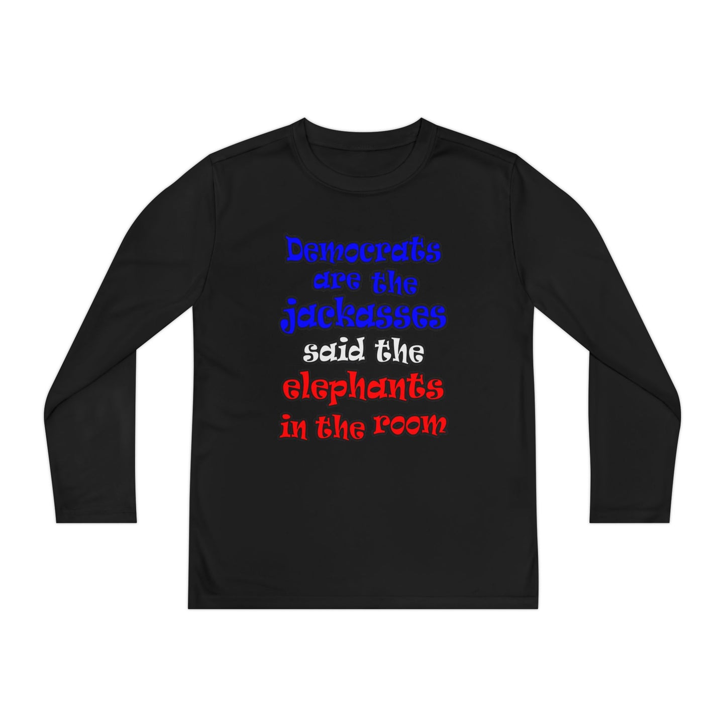 donkeys and elephants - Youth Long Sleeve Competitor Tee