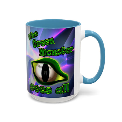 green monster - Accent Mug (grey-pink wave)