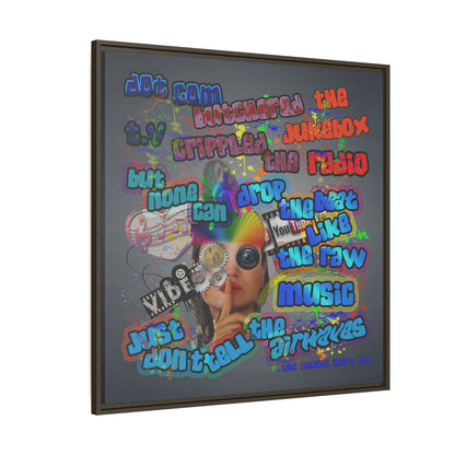 drop the beat - framed canvas art (grey-light grey)
