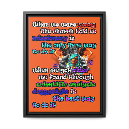 doggystyle - framed canvas art (orange)