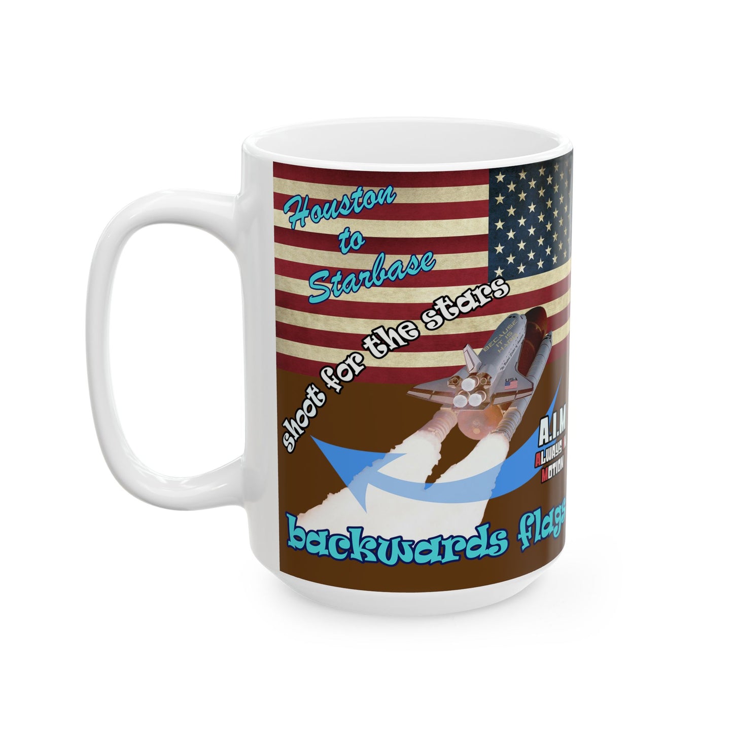 shoot for the stars - White Mug (brown)