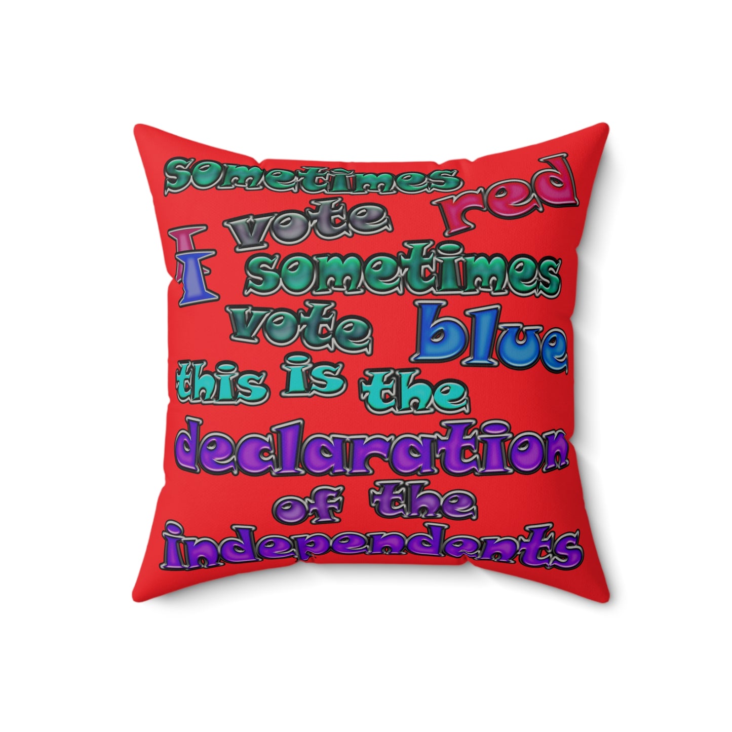 declaration of the independents - Faux Suede Square Pillow - (red)
