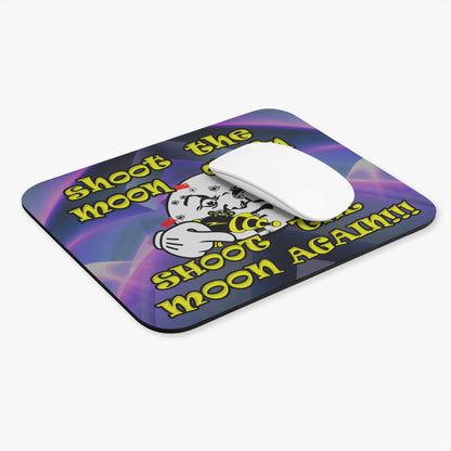 shoot the moon again - Mouse Pad (Rectangle) (grey-pink wave)