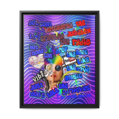 drop the beat - framed canvas art (purple wave)