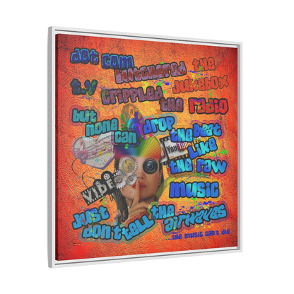 drop the beat - framed canvas art (burnt orange)