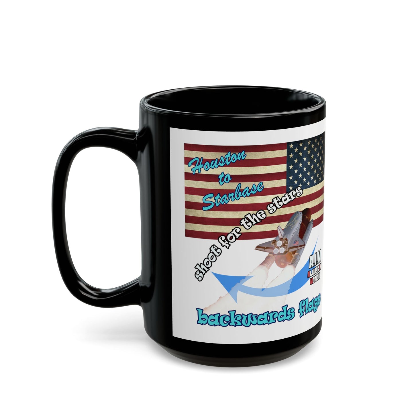 shoot for the stars - Black Mug (white)