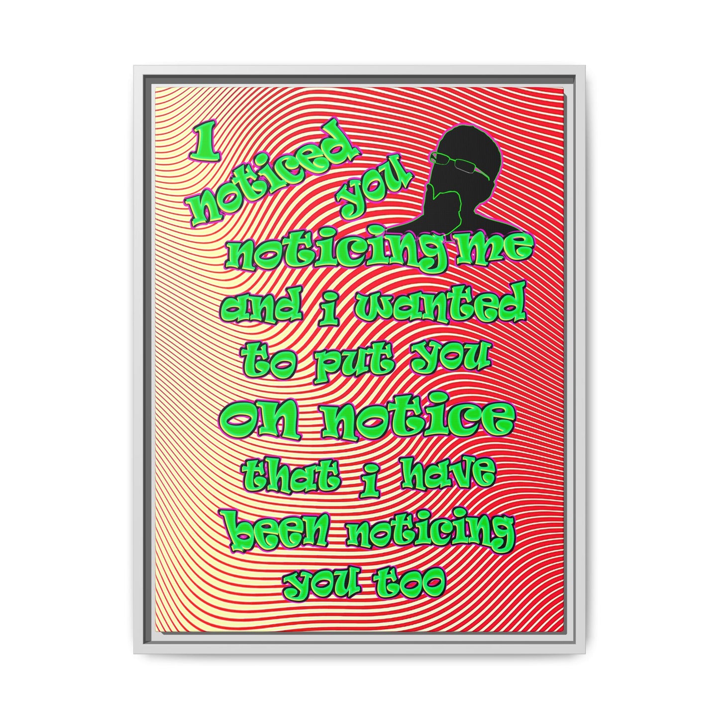 noticed you noticing - framed canvas art (yellow-orange wave)