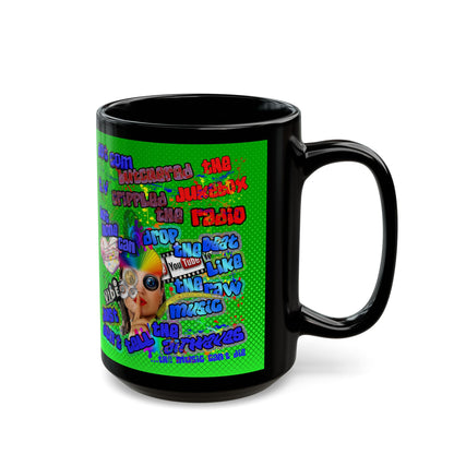 drop the beat - Black Mug (logo green)