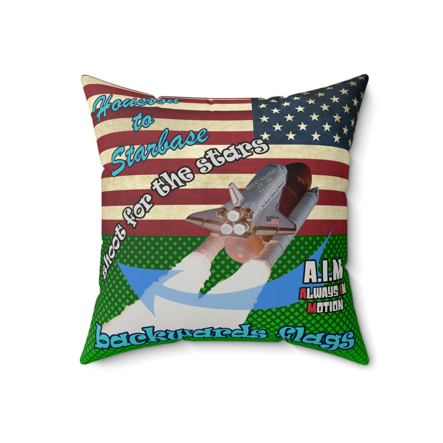 shoot for the stars - Faux Suede Square Pillow - (logo green)