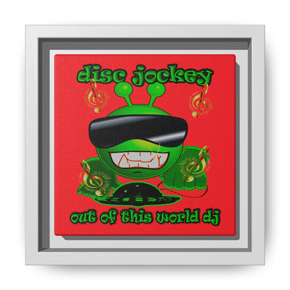 disc jockey - framed canvas art (red)