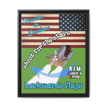 shoot for the stars - framed canvas art (green)