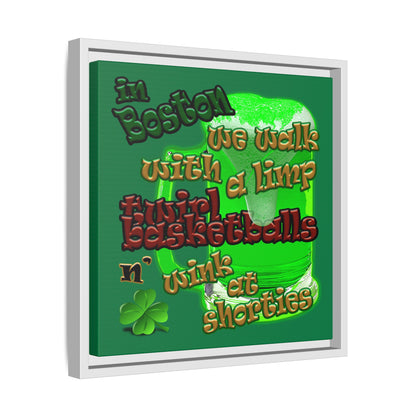 celtics logo - framed canvas art (dark green)