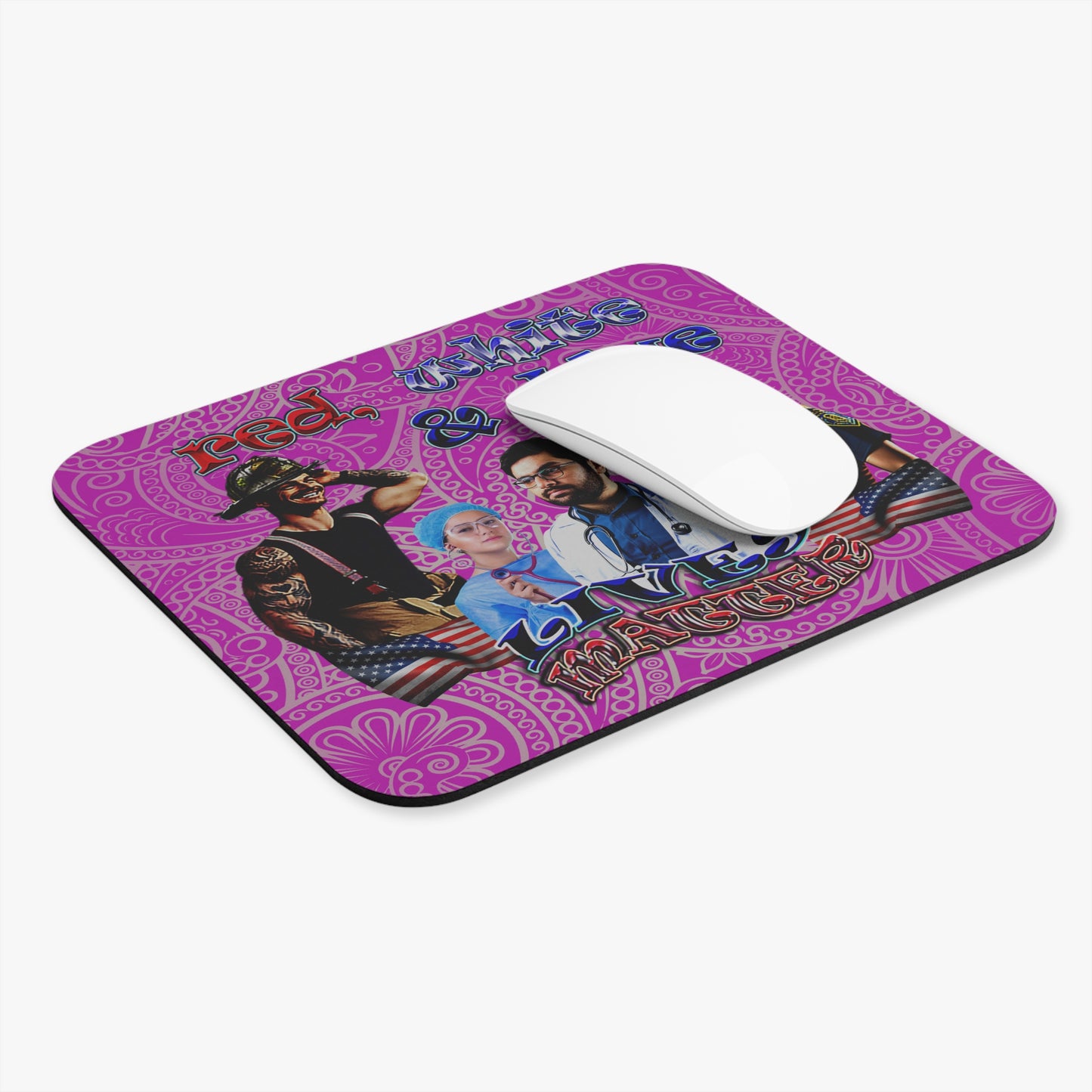 rw&b lives matter - Mouse Pad (Rectangle) (pink swirl)