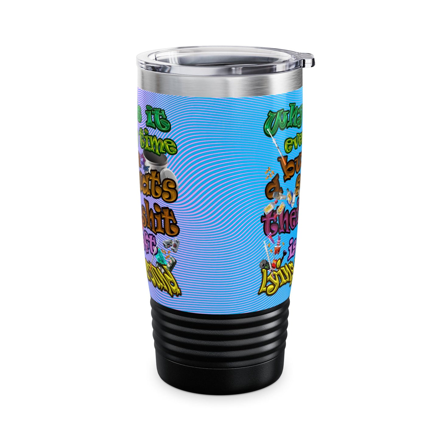 the bum's shit - Ringneck Tumbler, 20oz (light blue-purple wave)
