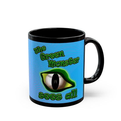 green monster - Black Mug (light blue-purple wave)