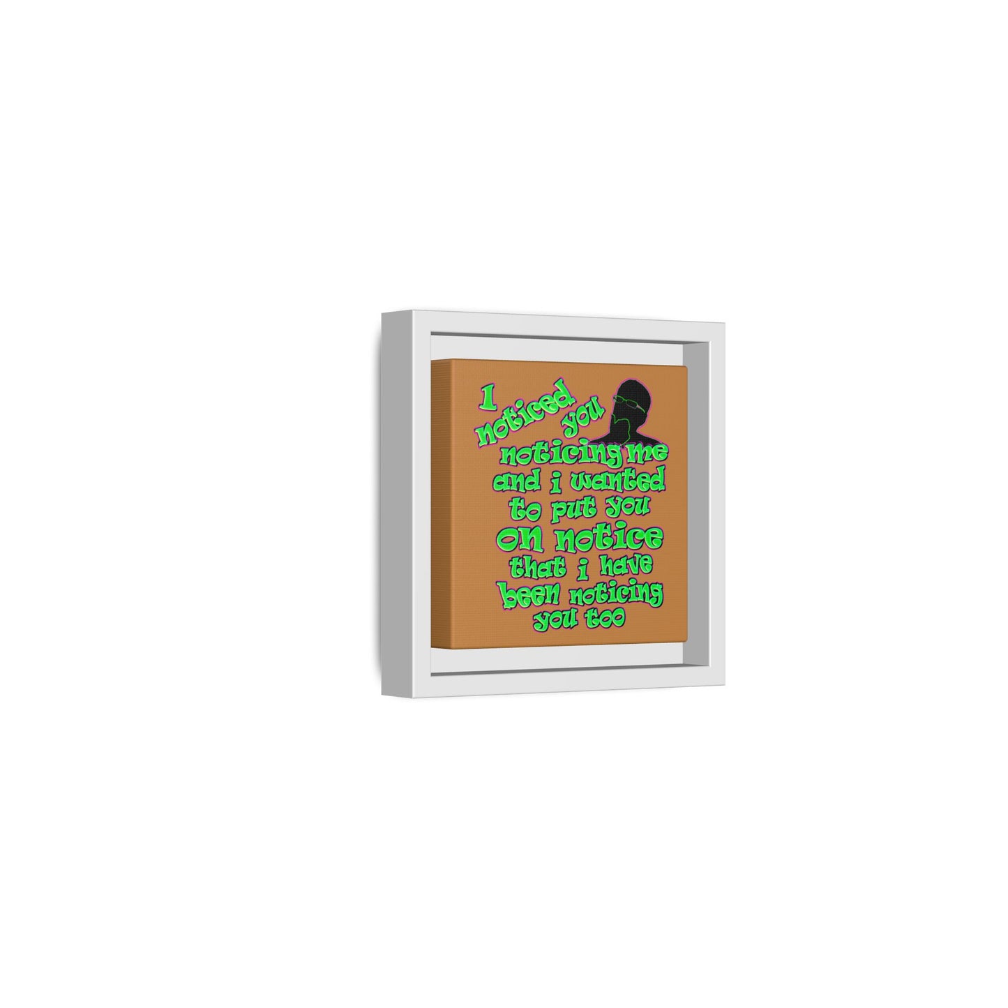 noticed you noticing - framed canvas art (light brown)