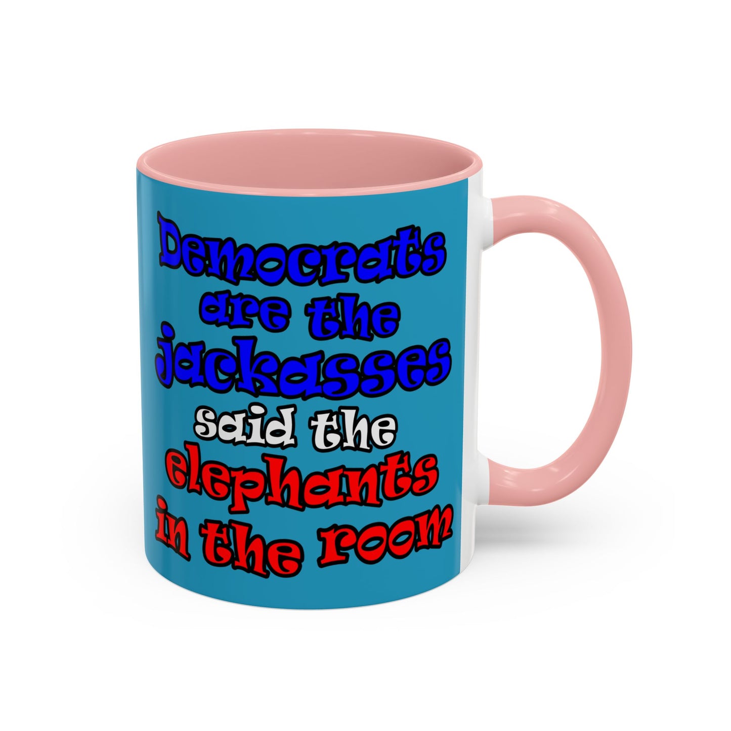 donkeys and elephants - Accent Mug (turquoise)