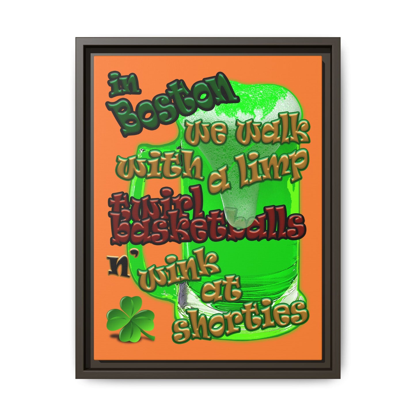 celtics logo - framed canvas art (crusta)