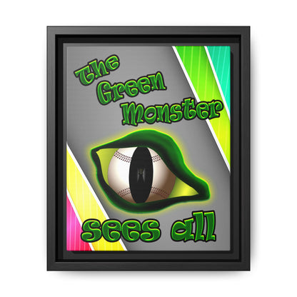 green monster - framed canvas art (rainbow split)