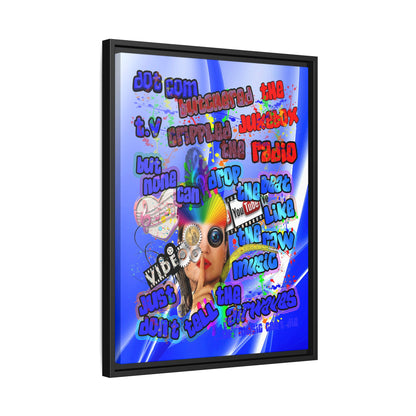 drop the beat - framed canvas art (blue-white wave)