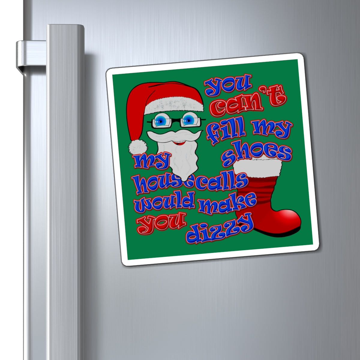 santa's shoes - Magnets - (dark green)