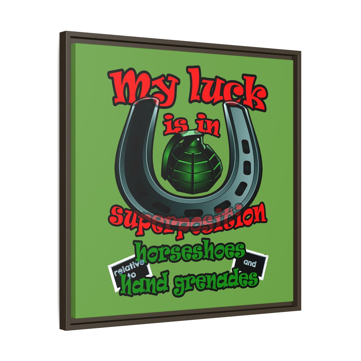 my luck - framed canvas art (green)