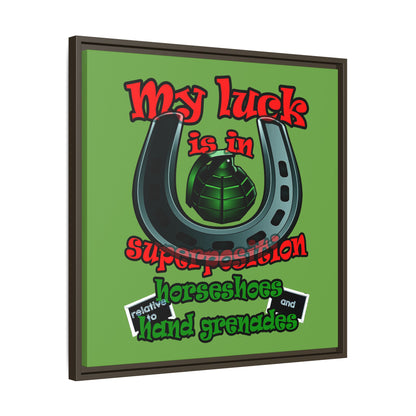 my luck - framed canvas art (green)