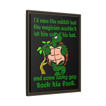 turtle race - framed canvas art (black)