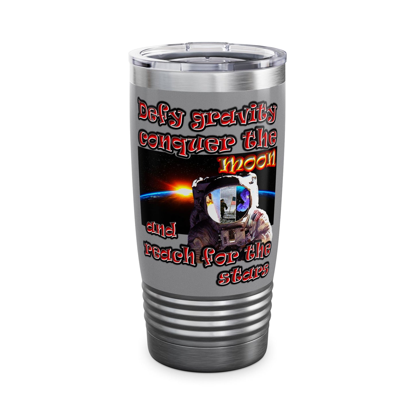 defy conquer reach - Ringneck Tumbler, 20oz (grey)