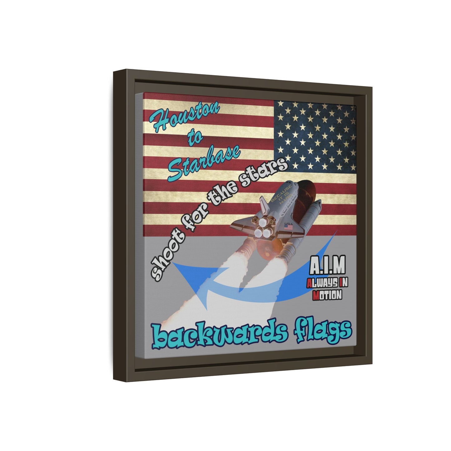 shoot for the stars - framed canvas art (grey)