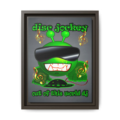disc jockey - framed canvas art (grey-light grey)