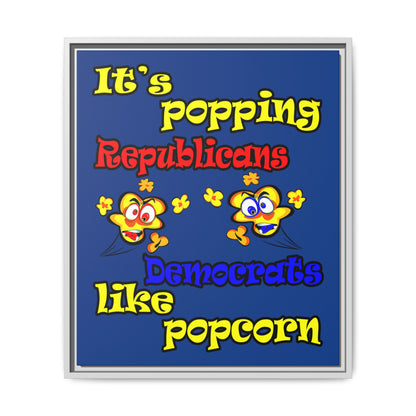 popping like popcorn - framed canvas art (dark blue)