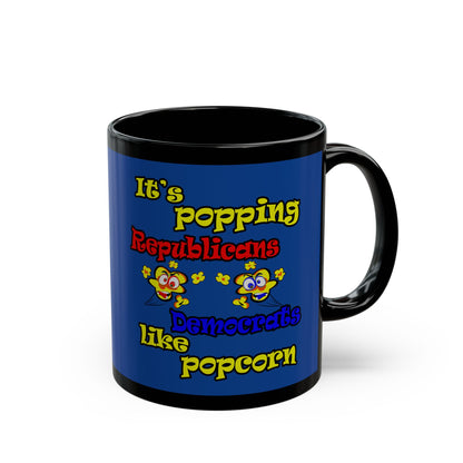 popping like popcorn - Black Mug (dark blue)