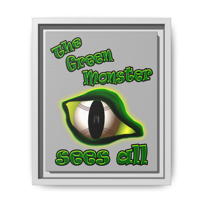 green monster - framed canvas art (light grey)