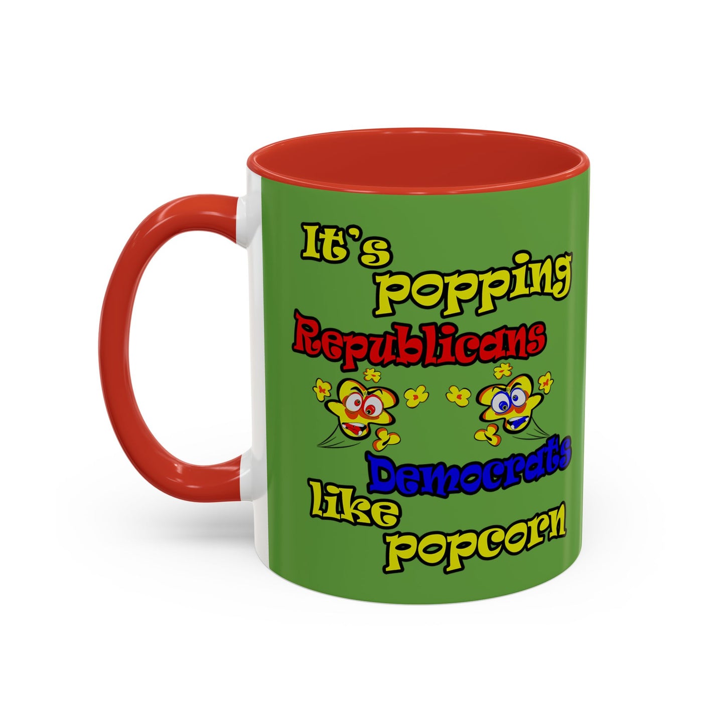 popping like popcorn - Accent Mug (green)