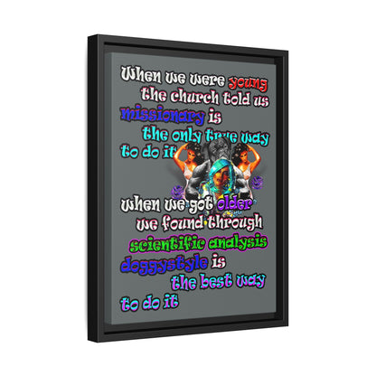 doggystyle - framed canvas art (dark grey)