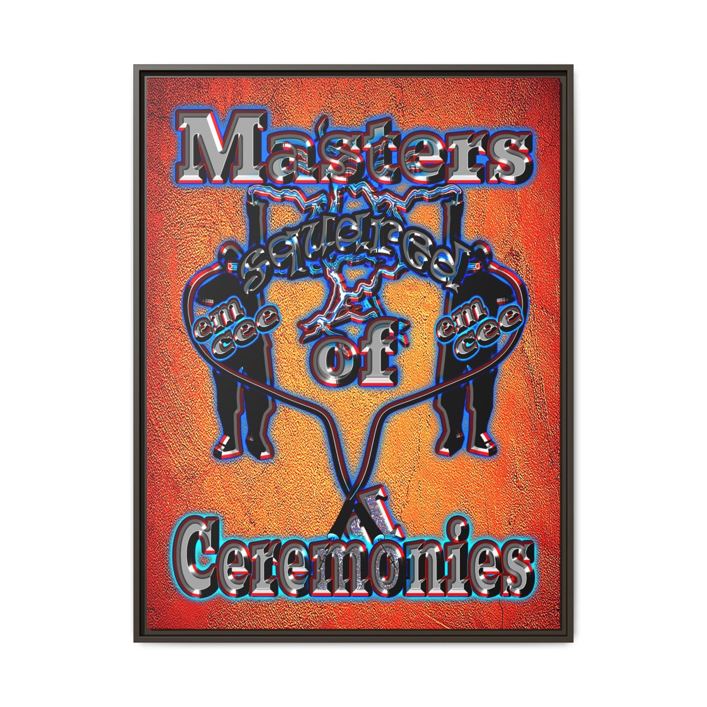 em cee squared - framed canvas art (burnt orange)
