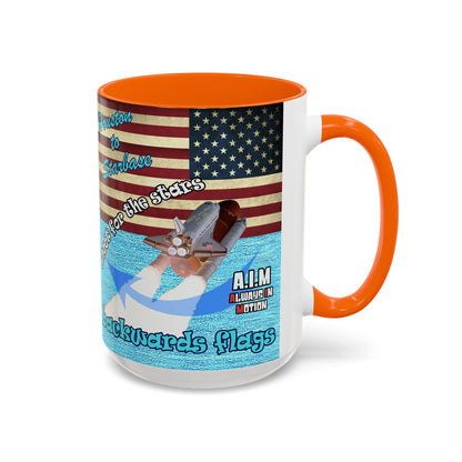 shoot for the stars - Accent Mug (faded blue)