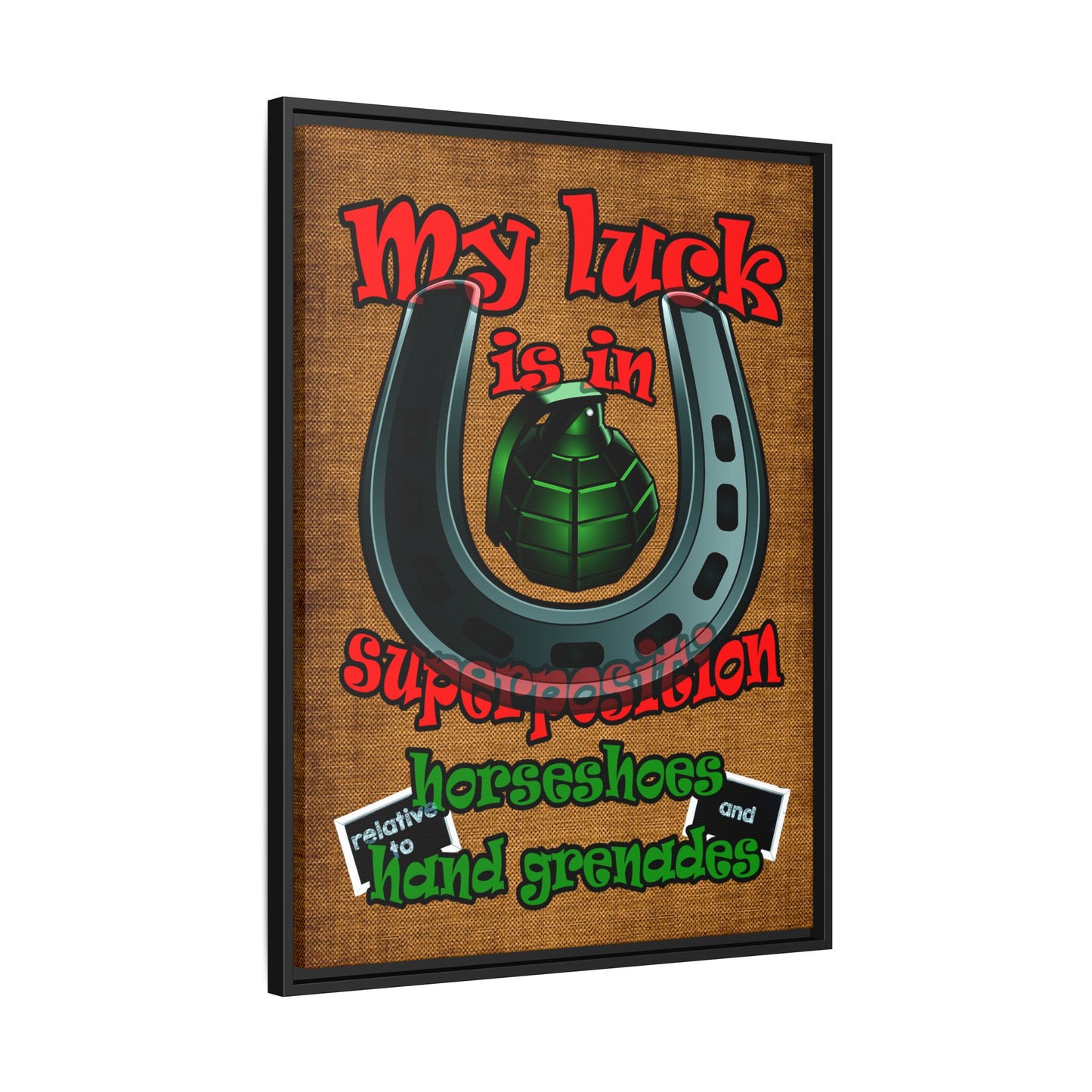 my luck - framed canvas art (brown papyrus)