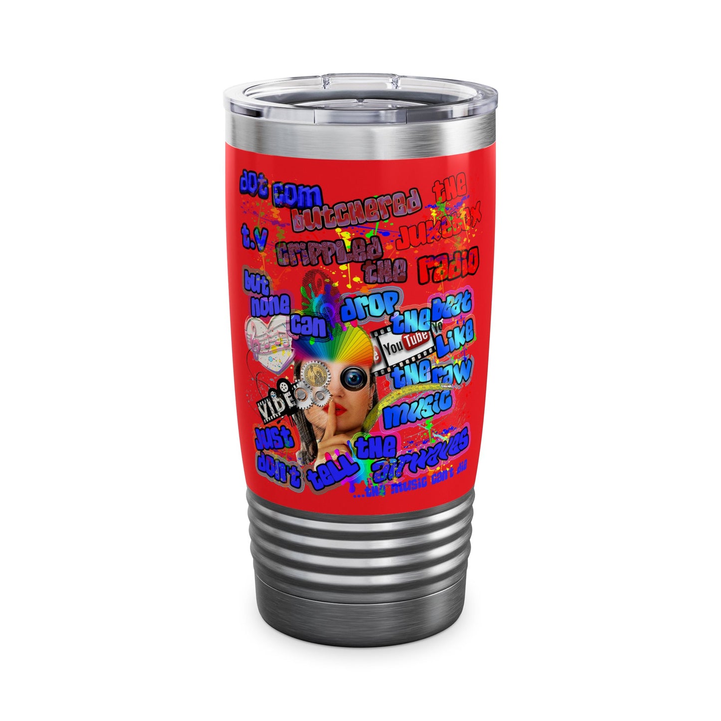 drop the beat - Ringneck Tumbler, 20oz (red)