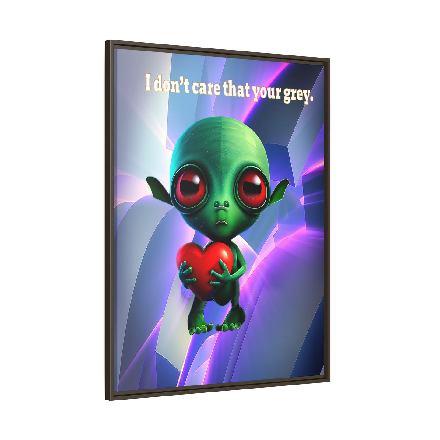 I don't care that your grey - framed canvas art (grey-pink wave)